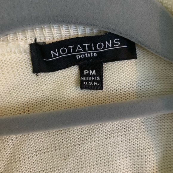 NOTATIONS PETITE-Size Petite M-White Knit Ruffle Sweater Cardigan-Like New - Picture 2 of 3
